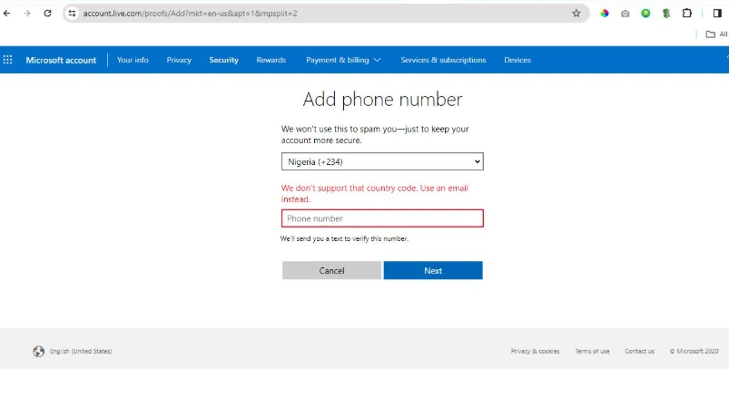 Nigeria phone code 234 differs from official postal codes